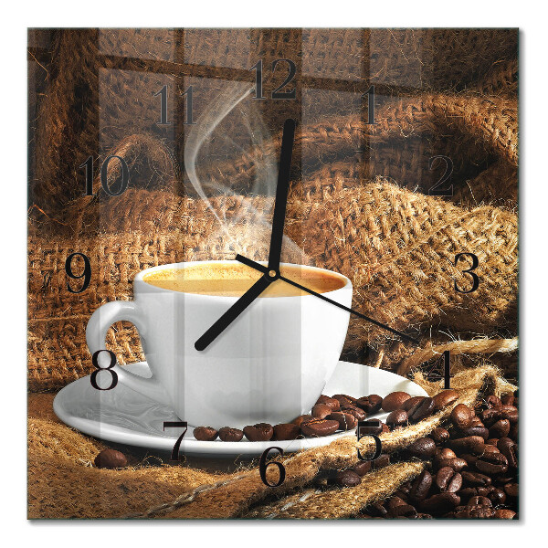 Glas vægur Kaffebønner