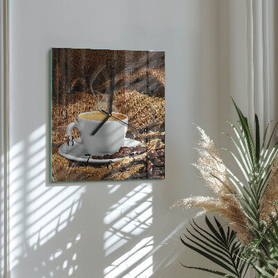 Glas vægur Kaffebønner