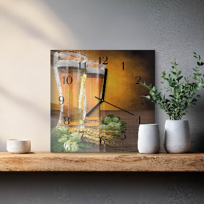 Firkantet glas vægur Glas øl