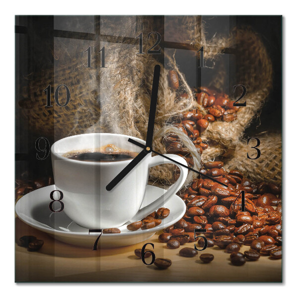 Glas vægur Kaffe
