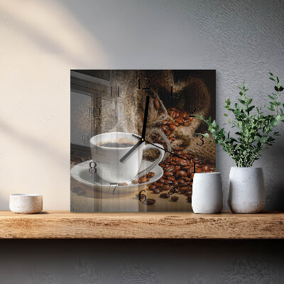 Glas vægur Kaffe
