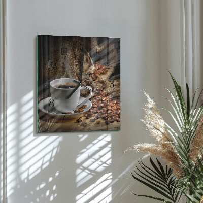 Glas vægur Kaffe