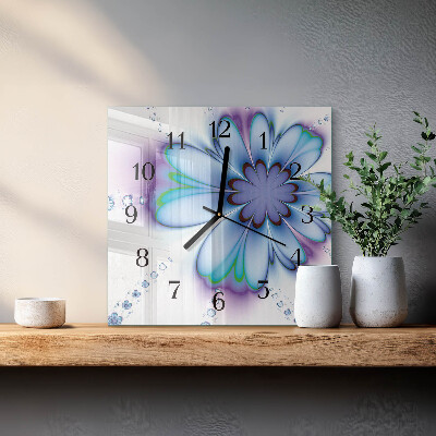 Glas vægur Blomst
