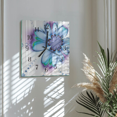 Glas vægur Blomst