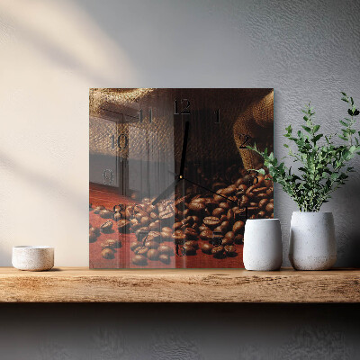 Glas vægur Kaffebønner