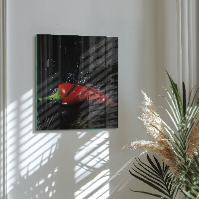 Glas vægur Chilipeber
