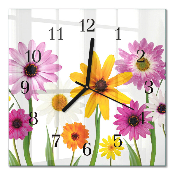 Glas vægur Blomster
