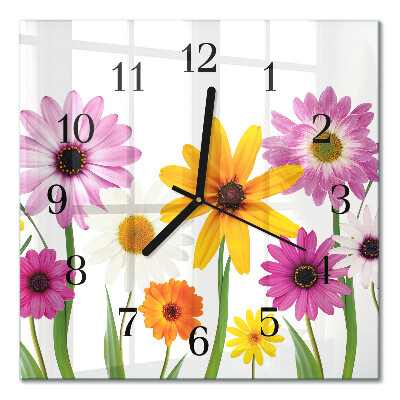 Glas vægur Blomster