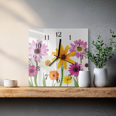 Glas vægur Blomster
