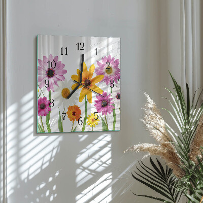 Glas vægur Blomster