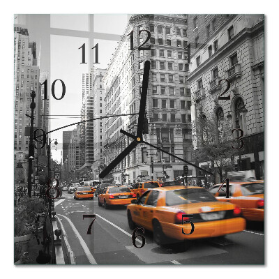 Firkantet glas vægur New York-taxa