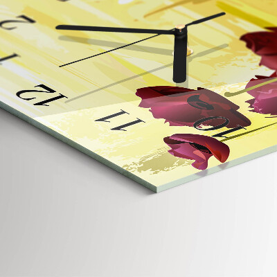 Glas vægur Valmuer