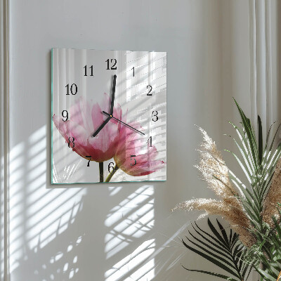 Glas vægur Tulipaner