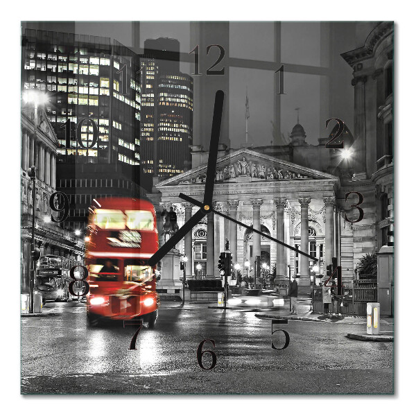 Firkantet glas vægur London-bussen