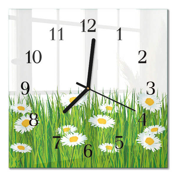 Firkantet glas vægur Daisy