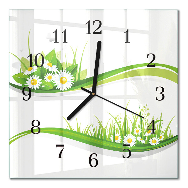 Firkantet glas vægur Daisy