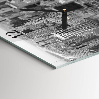Firkantet glas vægur Horisont