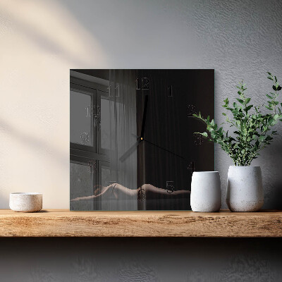 Firkantet glas vægur Kvinde