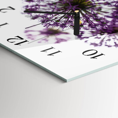 Firkantet glas vægur Blomst