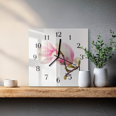 Glas vægur Magnoliablomst