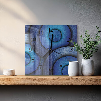 Firkantet glas vægur Hjulenes kunst