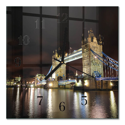 Firkantet glas vægur London Bridge