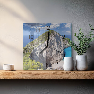 Firkantet glas vægur Klint