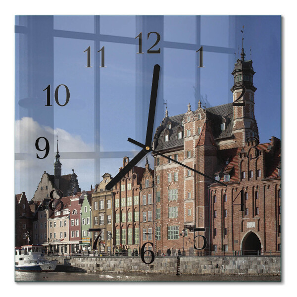 Firkantet glas vægur Gdansk