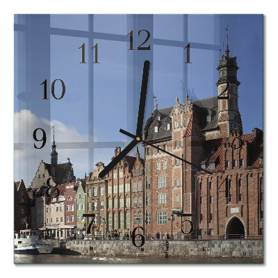 Firkantet glas vægur Gdansk