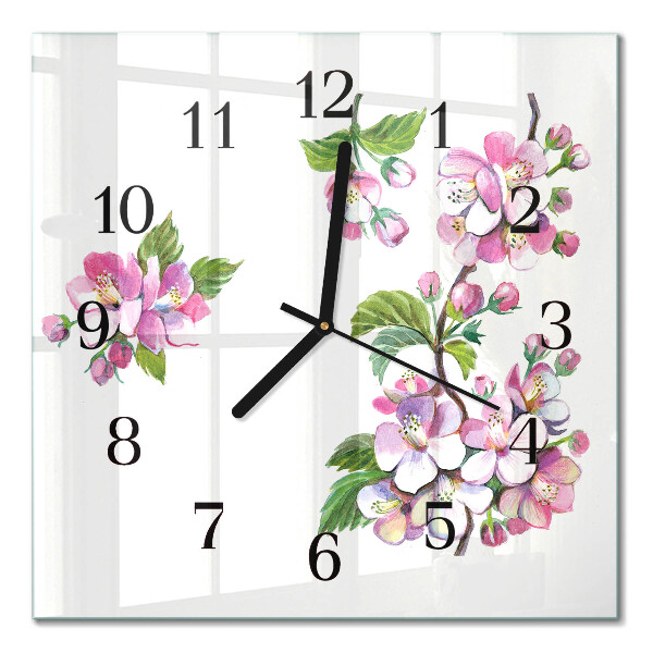 Glas vægur Blomster