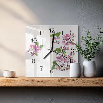 Glas vægur Blomster