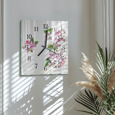 Glas vægur Blomster
