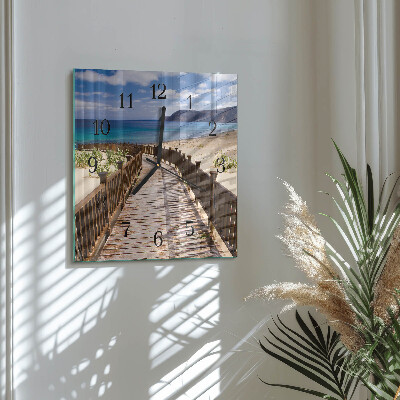 Glas vægur strand hav
