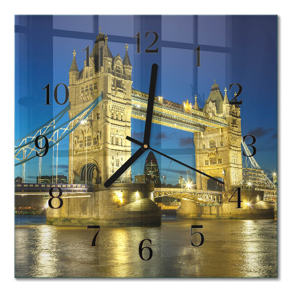 Firkantet glas vægur London Bridge