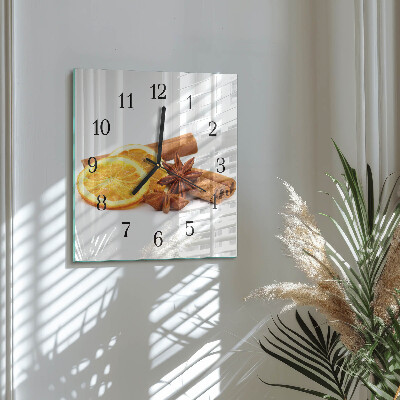 Firkantet glas vægur Vanilje med citron