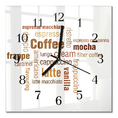 Glas vægur Kaffe