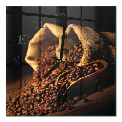 Glas vægur Kaffebønner