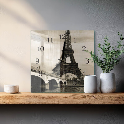 Firkantet glas vægur Paris