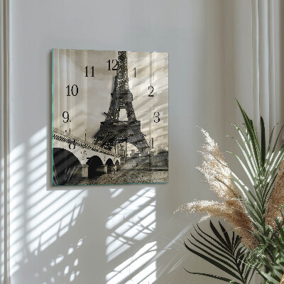 Firkantet glas vægur Paris
