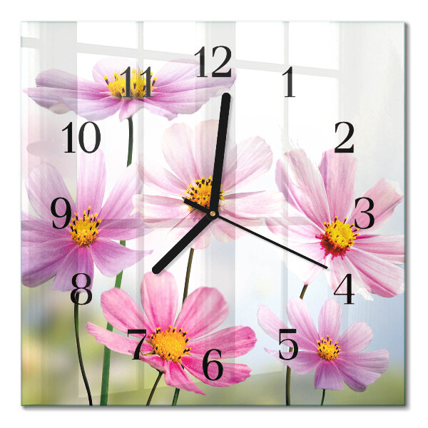 Glas vægur Blomster