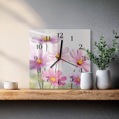 Glas vægur Blomster