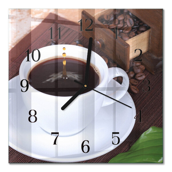 Glas vægur Kaffe
