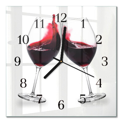 Firkantet glas vægur Vin