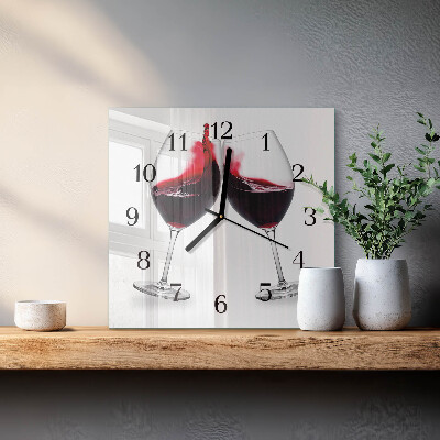 Firkantet glas vægur Vin