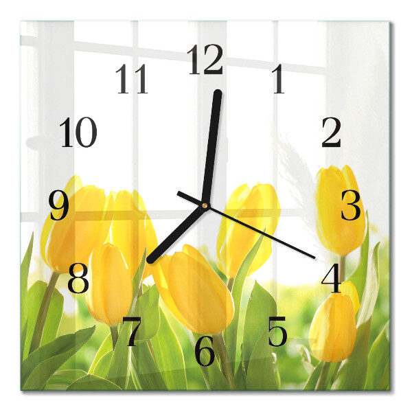 Glas vægur Tulipaner