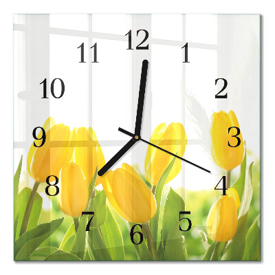 Glas vægur Tulipaner