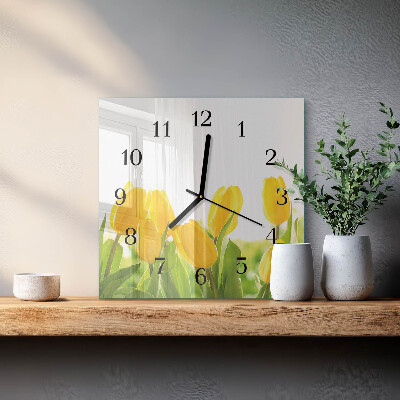 Glas vægur Tulipaner