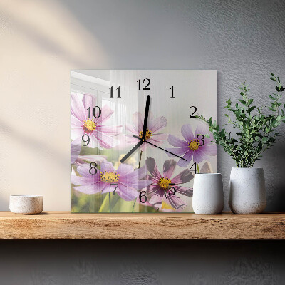 Glas vægur Blomster
