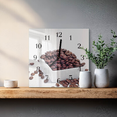 Glas vægur Kaffebønner