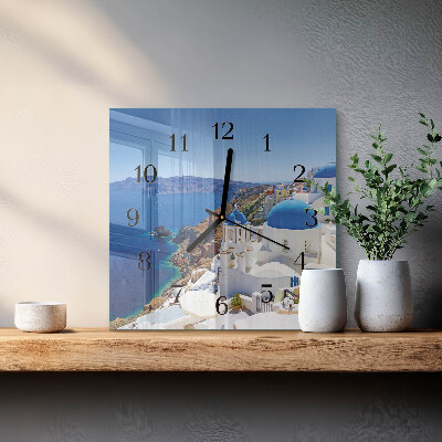 Glas vægur Santorini
